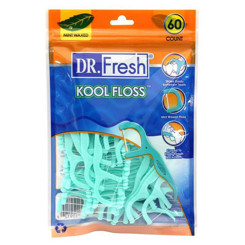 Dr. Fresh Oral Care Velocity Kool Dental Floss Picks, 60 Ea